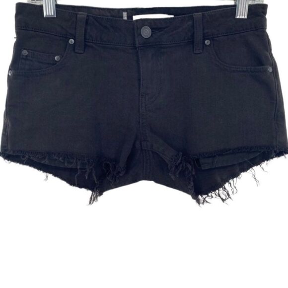 TALULA Black Raw Hem Jean Shorts - Picture 1 of 9